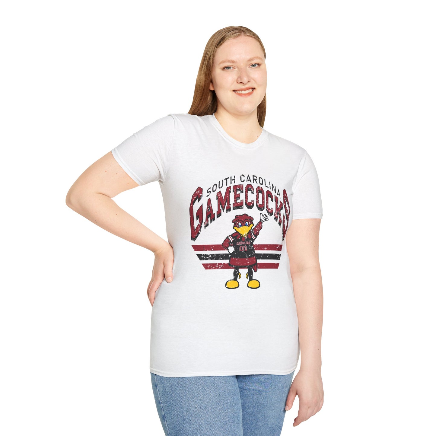 Vintage Gamecocks Tee, Unisex Softstyle T-Shirt for Fans, Game Day Apparel, College Spirit Wear, South Carolina Merchandise