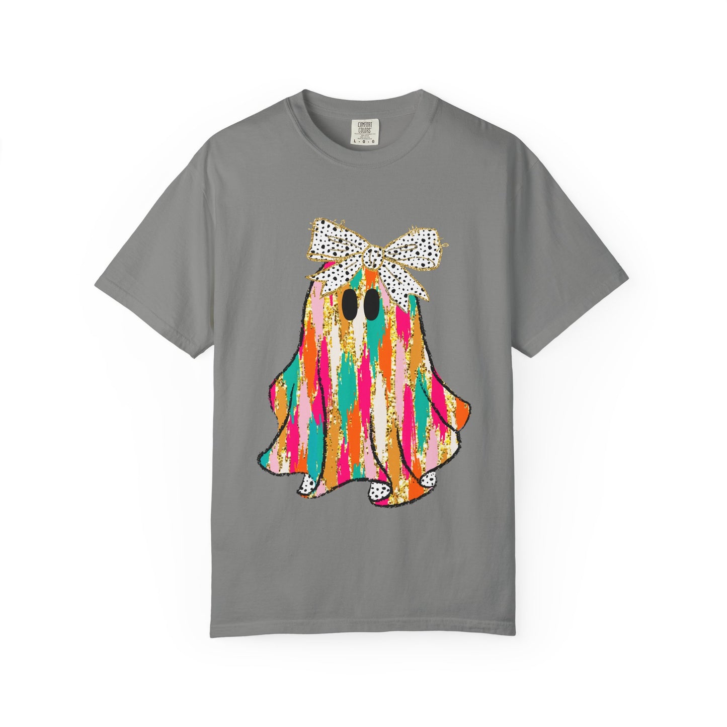 Colorful Ghost Graphic T-Shirt, Fun Unisex Tee, Halloween Shirt, Gift for Kids, Casual Wear, Festival Clothing