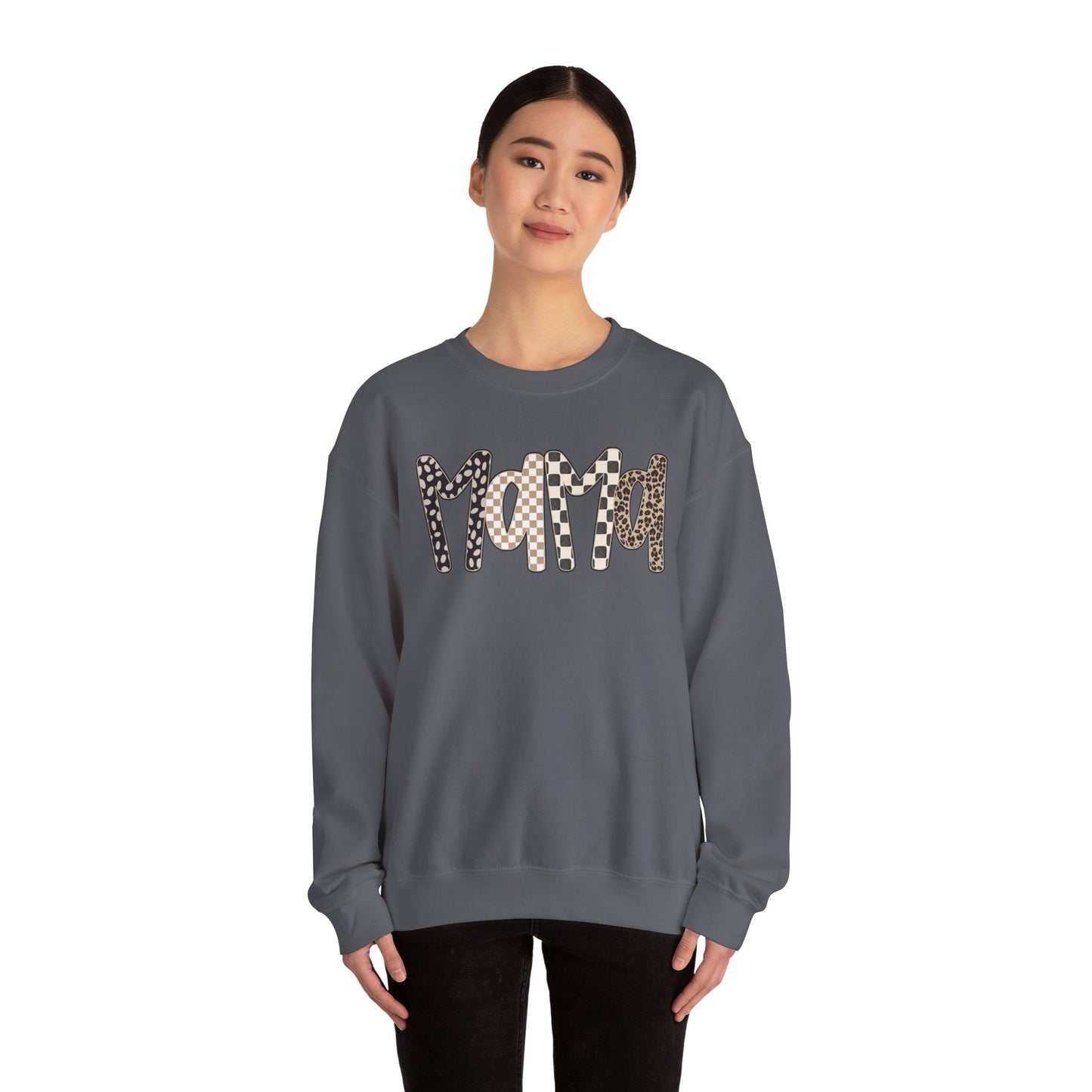 Mama Leopard Print Crewneck Sweatshirt