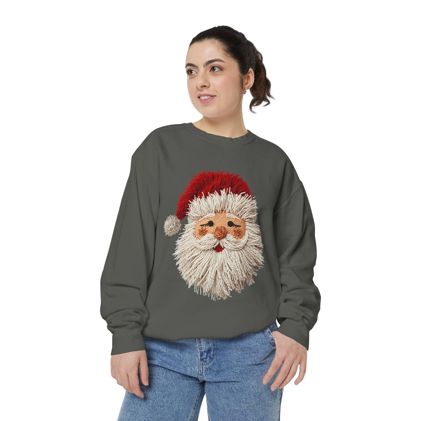 Santa Face Garment-Dyed Sweatshirt Comfort Colors
