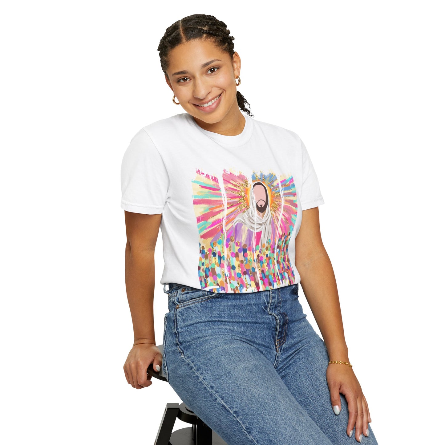 Vibrant Spiritual T-Shirt for Everyday Wear, Retro Art Tee, Casual Unisex Shirt, Gift for Festivals, Colorful Graphic Top