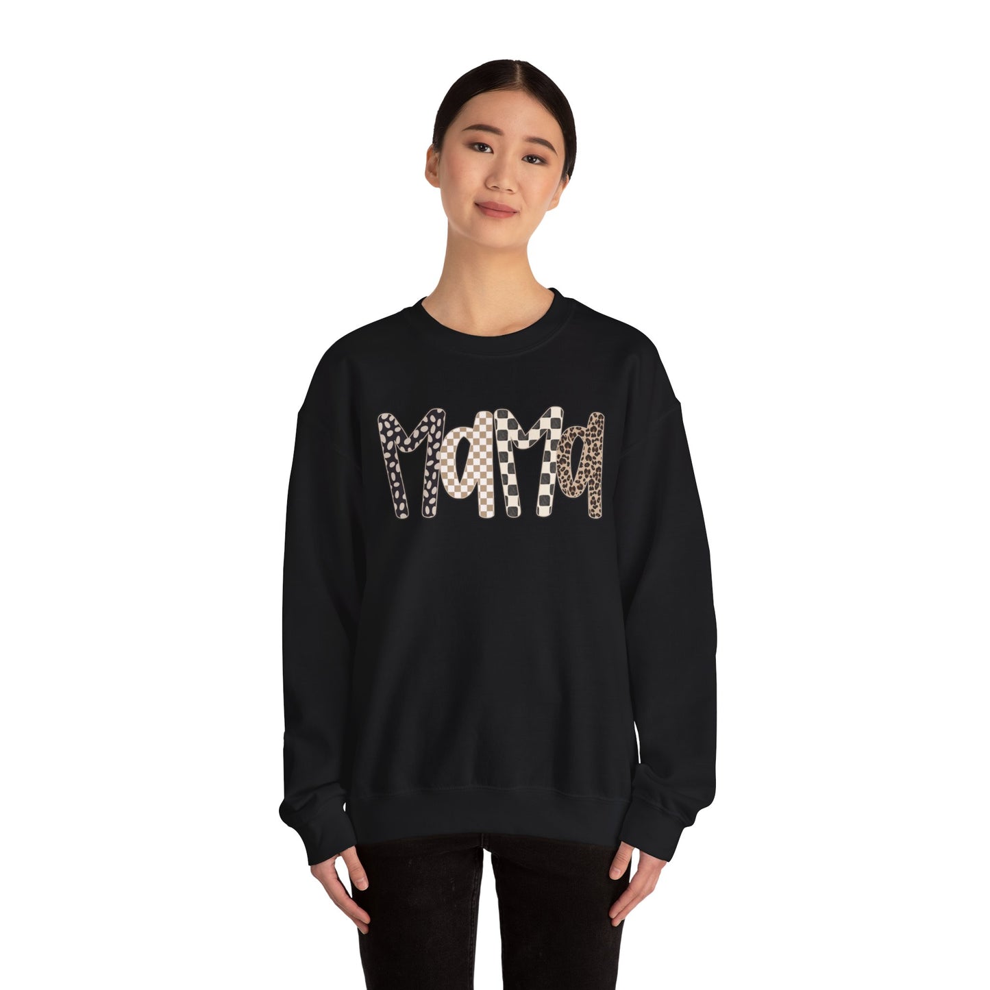 Mama Leopard Print Crewneck Sweatshirt