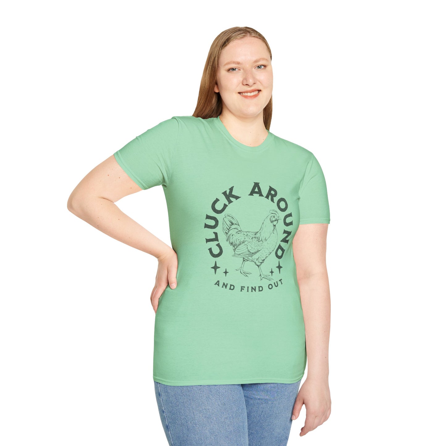 Funny Chicken T-Shirt - Cluck Around, Gift for Farm Lovers, Casual Wear, Chicken Enthusiast Tee, Funny Farm Animal Shirt