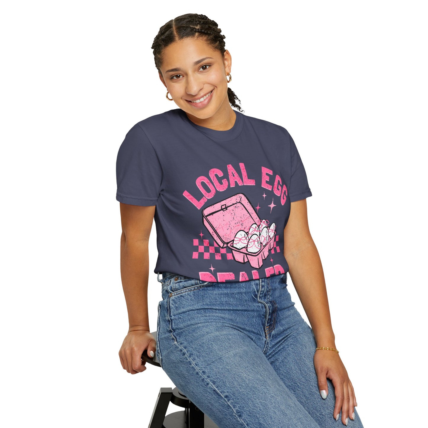Local Egg Dealer T-Shirt, Fun Egg Dealer Tee, Garment-Dyed Shirt, Unique Gift for Foodies, Quirky Farm Shirt
