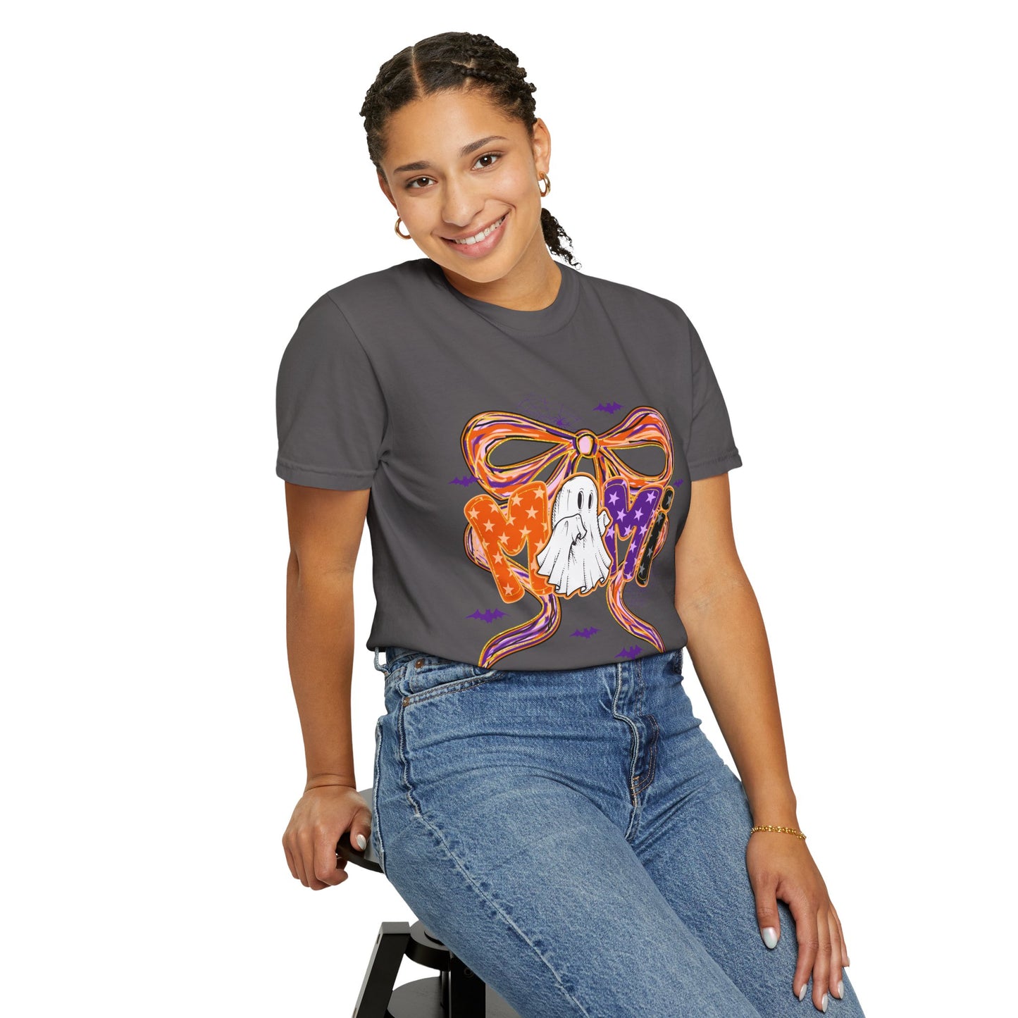 Spooky Ghost Halloween T-Shirt, Unisex Tee, Garment-Dyed Shirt for Fall, Autumn Apparel, Trick or Treat, Halloween Party