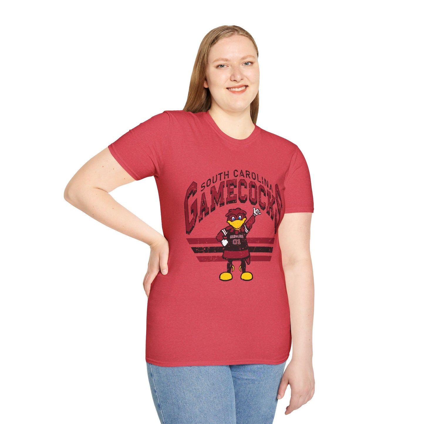 Vintage Gamecocks Tee, Unisex Softstyle T-Shirt for Fans, Game Day Apparel, College Spirit Wear, South Carolina Merchandise