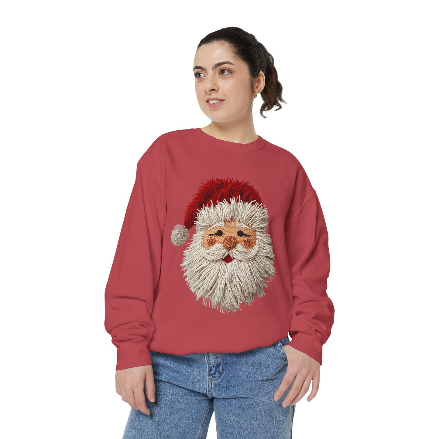 Santa Face Garment-Dyed Sweatshirt Comfort Colors