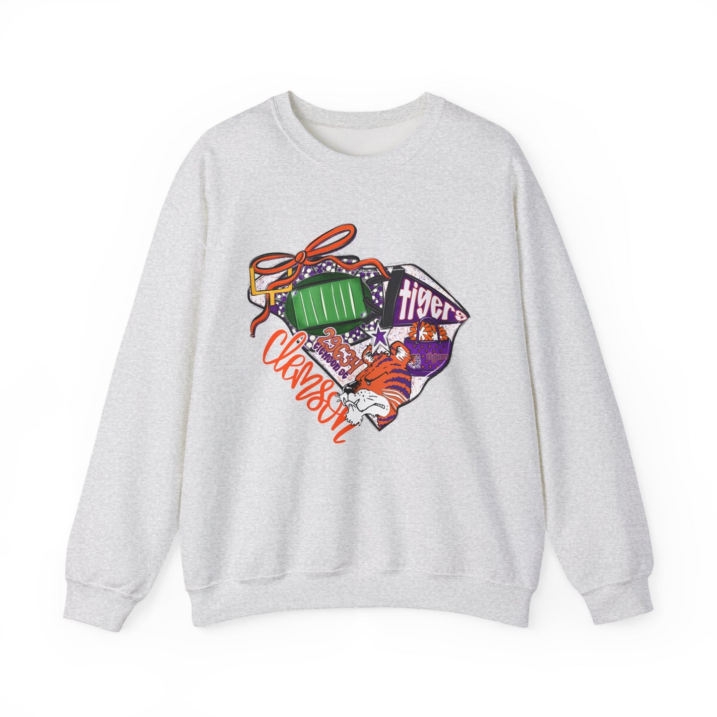 Clemson Tigers Unisex Sweatshirt, College Apparel, Holiday Gift, Cozy Crewneck, Casual Style, Football Fan Gear