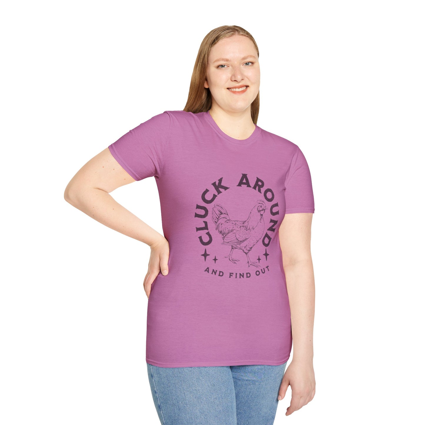 Funny Chicken T-Shirt - Cluck Around, Gift for Farm Lovers, Casual Wear, Chicken Enthusiast Tee, Funny Farm Animal Shirt