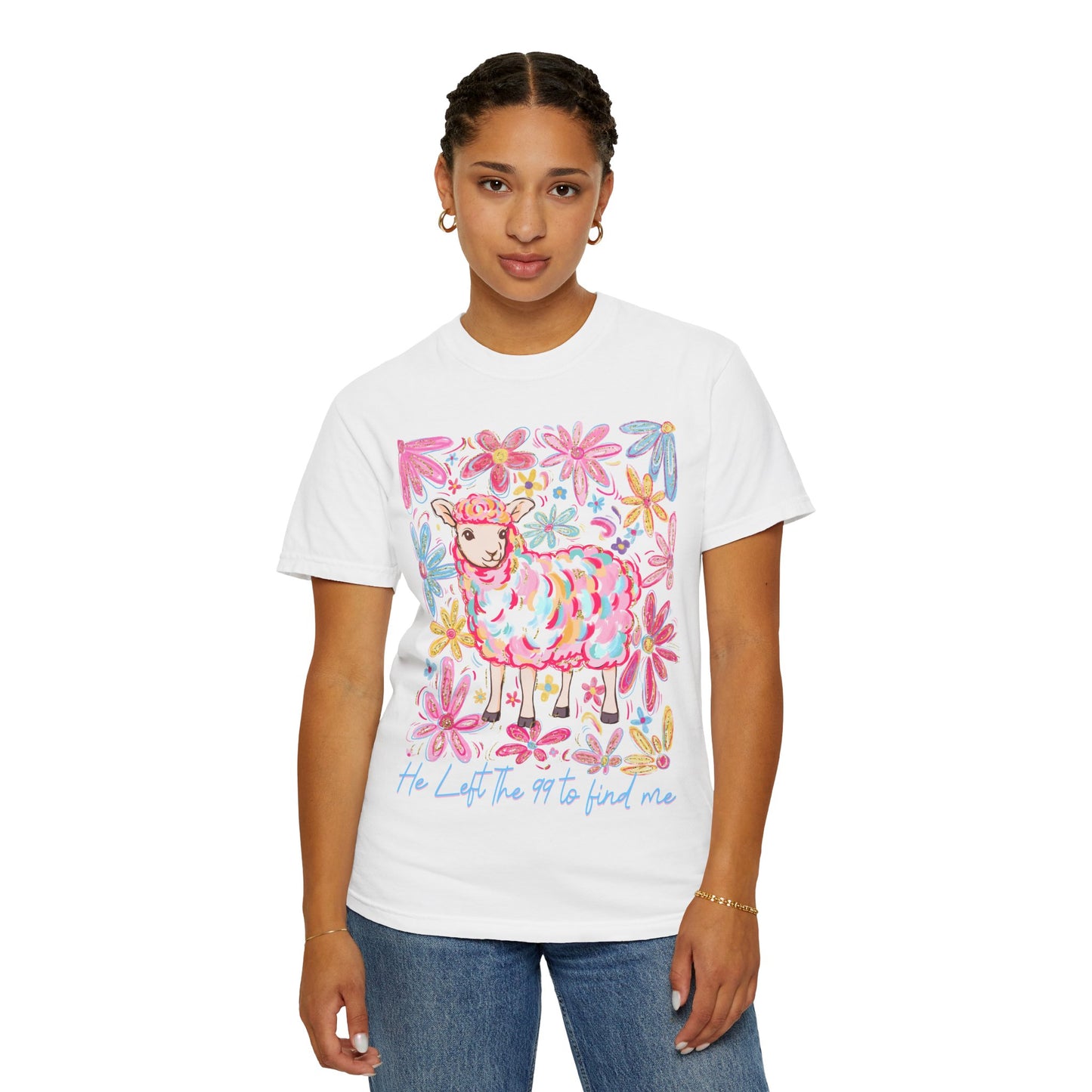 Whimsical Floral Sheep T-Shirt – Soft Unisex Tee, Perfect for Nature Lovers, Easter, Spring Celebrations, Gift for Her, Casual Wear