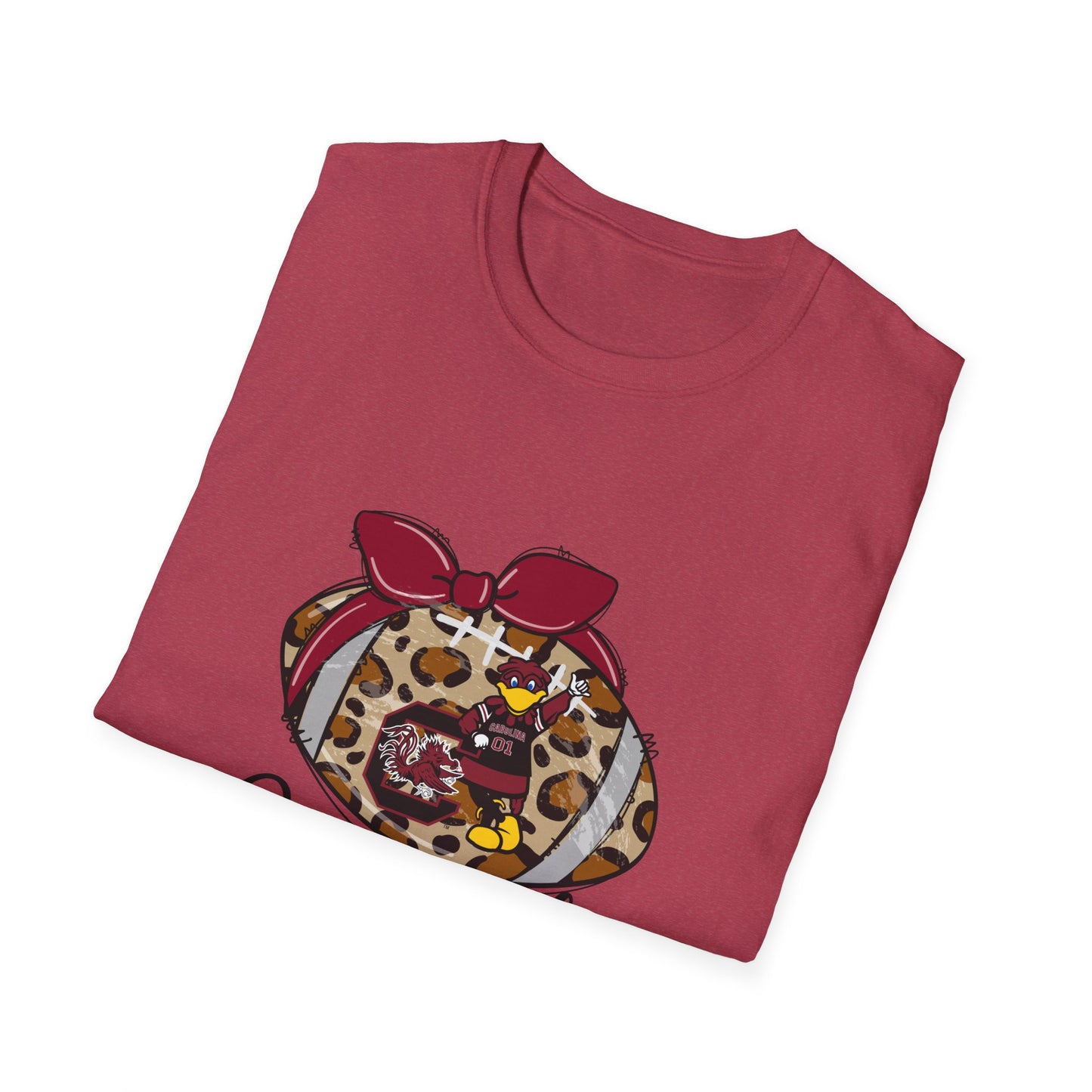 Leopard Print Gamecocks T-Shirt, Trendy Unisex Tee, Casual Outfit, Game Day Apparel, Sports Fan Shirt, Stylish Everyday Wear