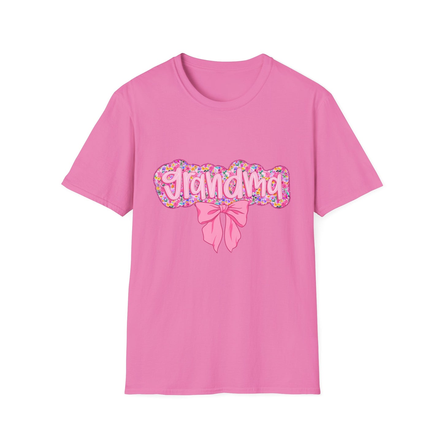 Grandma Floral Graphic T-Shirt | Gift for Grandma | Softstyle Tee for Family Celebrations, Mother's Day Gift, Casual Wear
