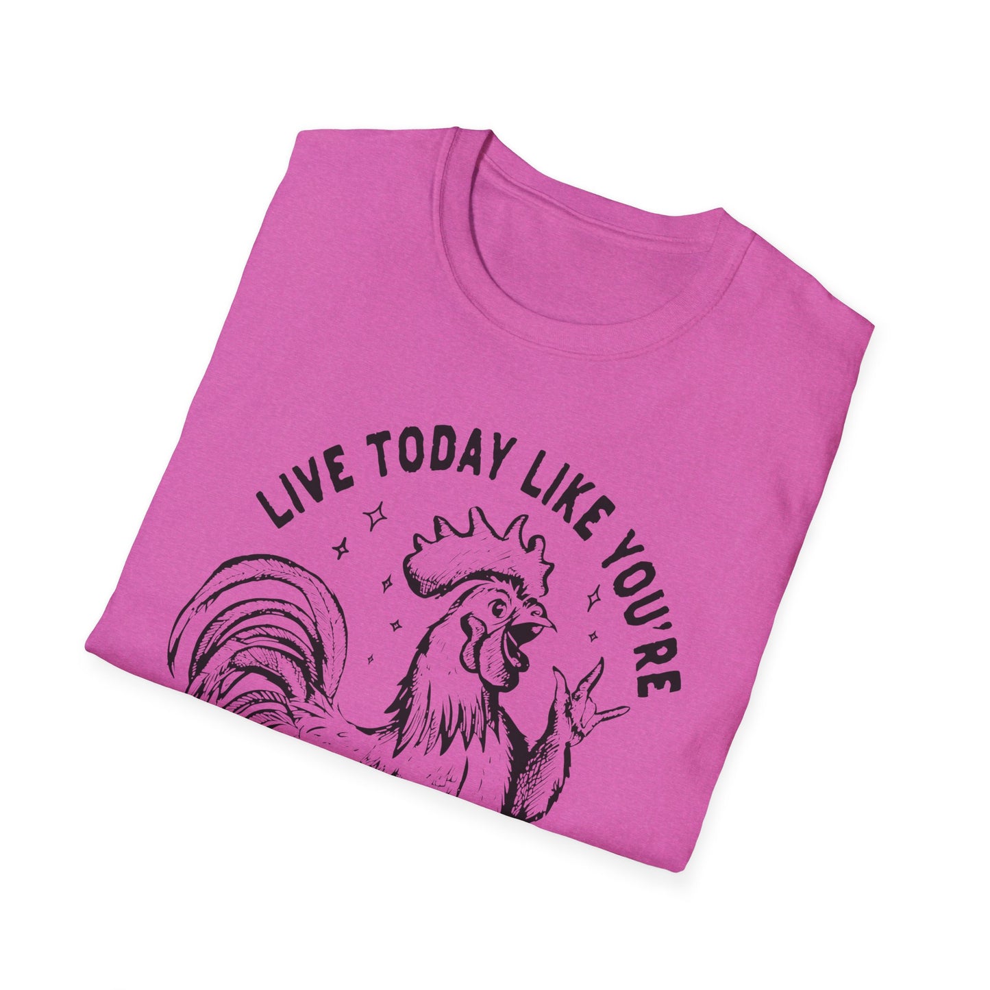 Funny Graphic T-Shirt, Live Today Like You're Getting Fried Tomorrow Tee, Gift for Chicken Lovers, Casual Wear, Humorous Shirt