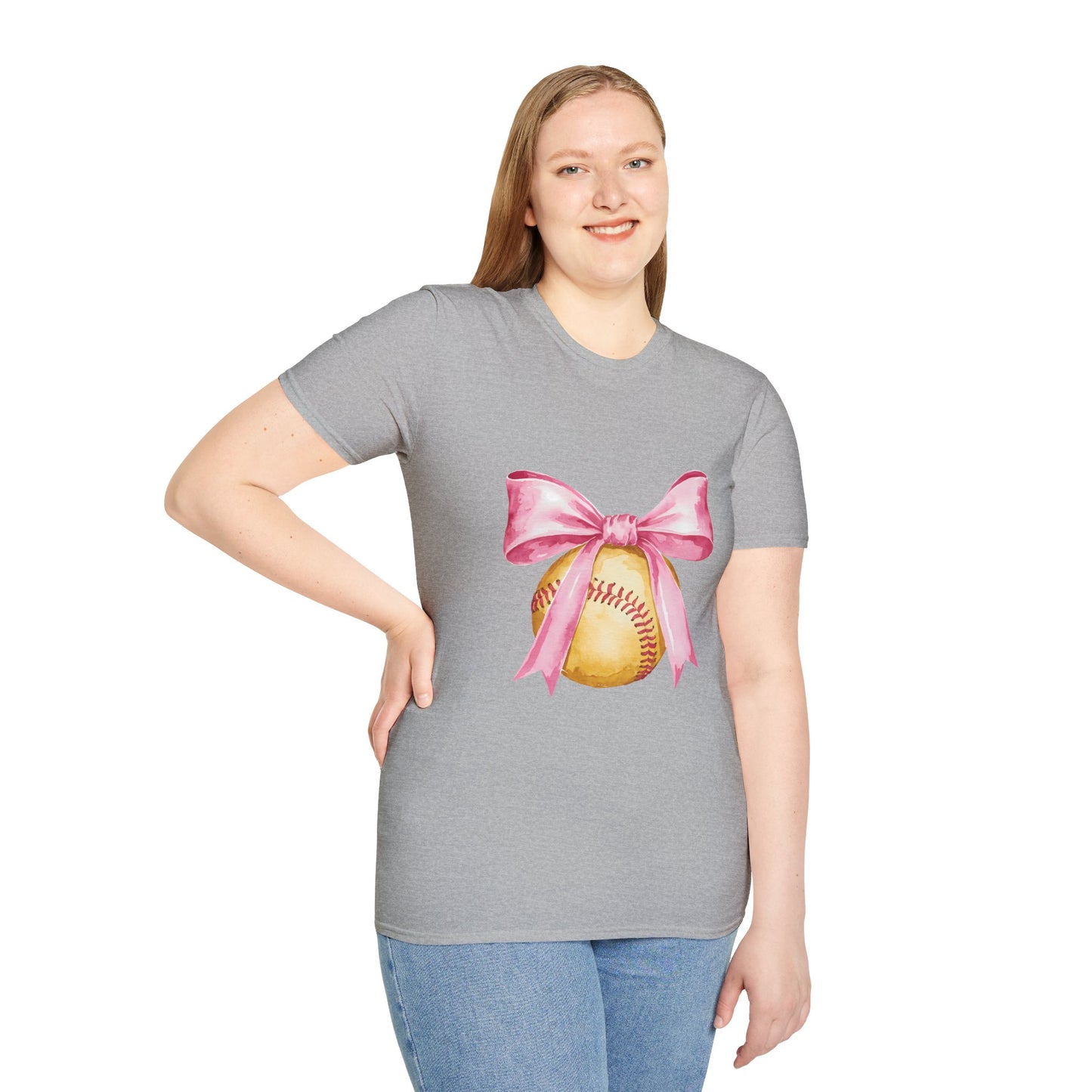 Pink Ribbon Baseball T-Shirt for Softball Lovers, Support Breast Cancer Awareness, Gift for Coaches and Players, Casual Wear