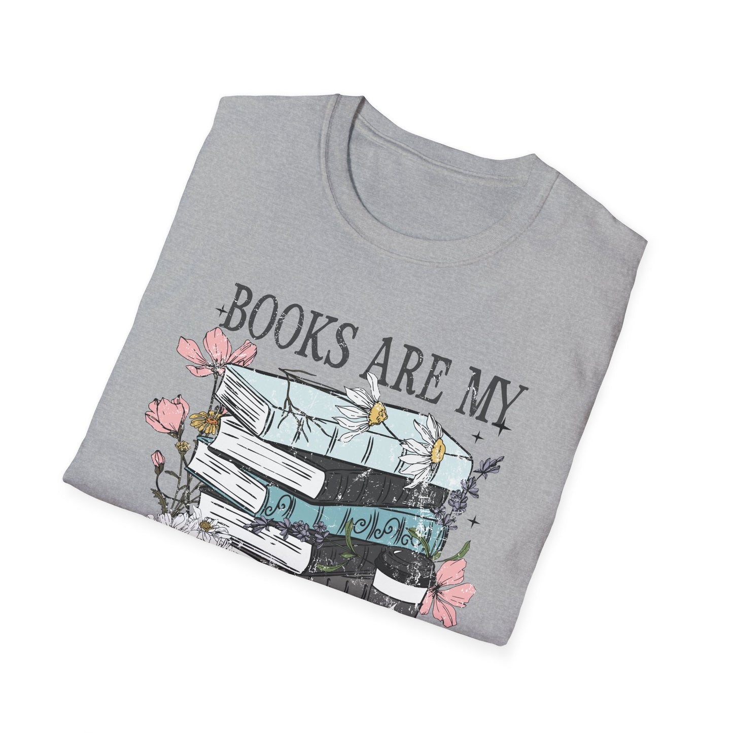 Books Are My Therapy Unisex Softstyle T-Shirt, Book Lover Gift, Reading Shirt, Literary Gift, Bookish Apparel, Cozy Outfit