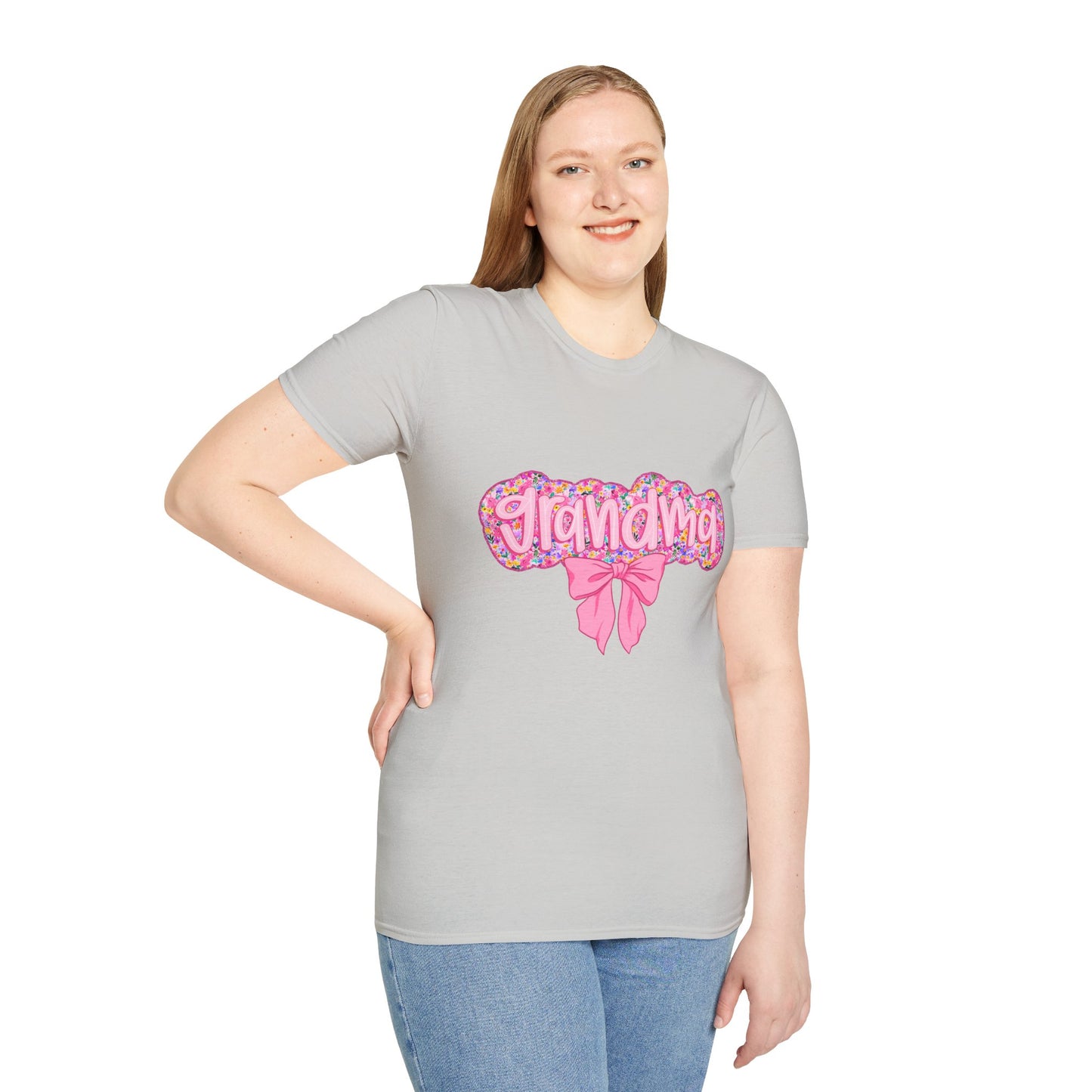Grandma Floral Graphic T-Shirt | Gift for Grandma | Softstyle Tee for Family Celebrations, Mother's Day Gift, Casual Wear