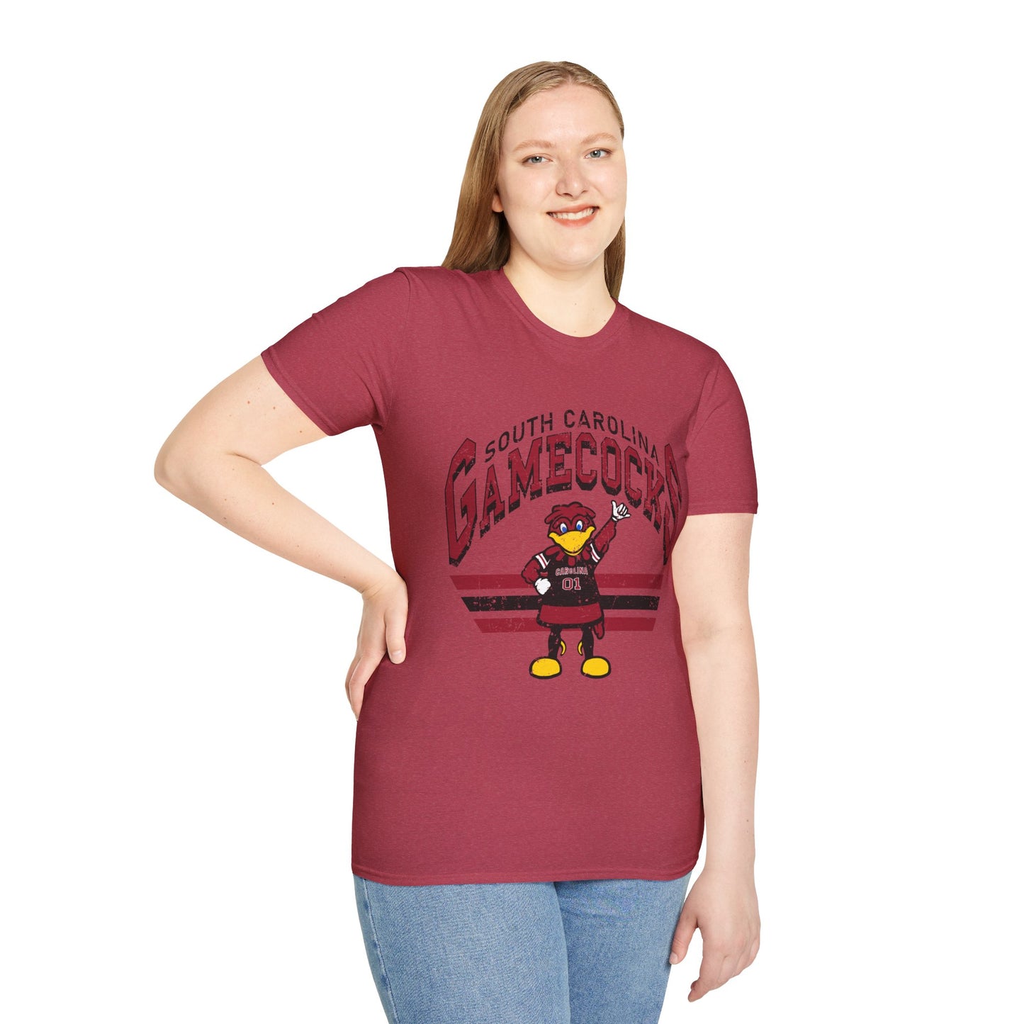 Vintage Gamecocks Tee, Unisex Softstyle T-Shirt for Fans, Game Day Apparel, College Spirit Wear, South Carolina Merchandise