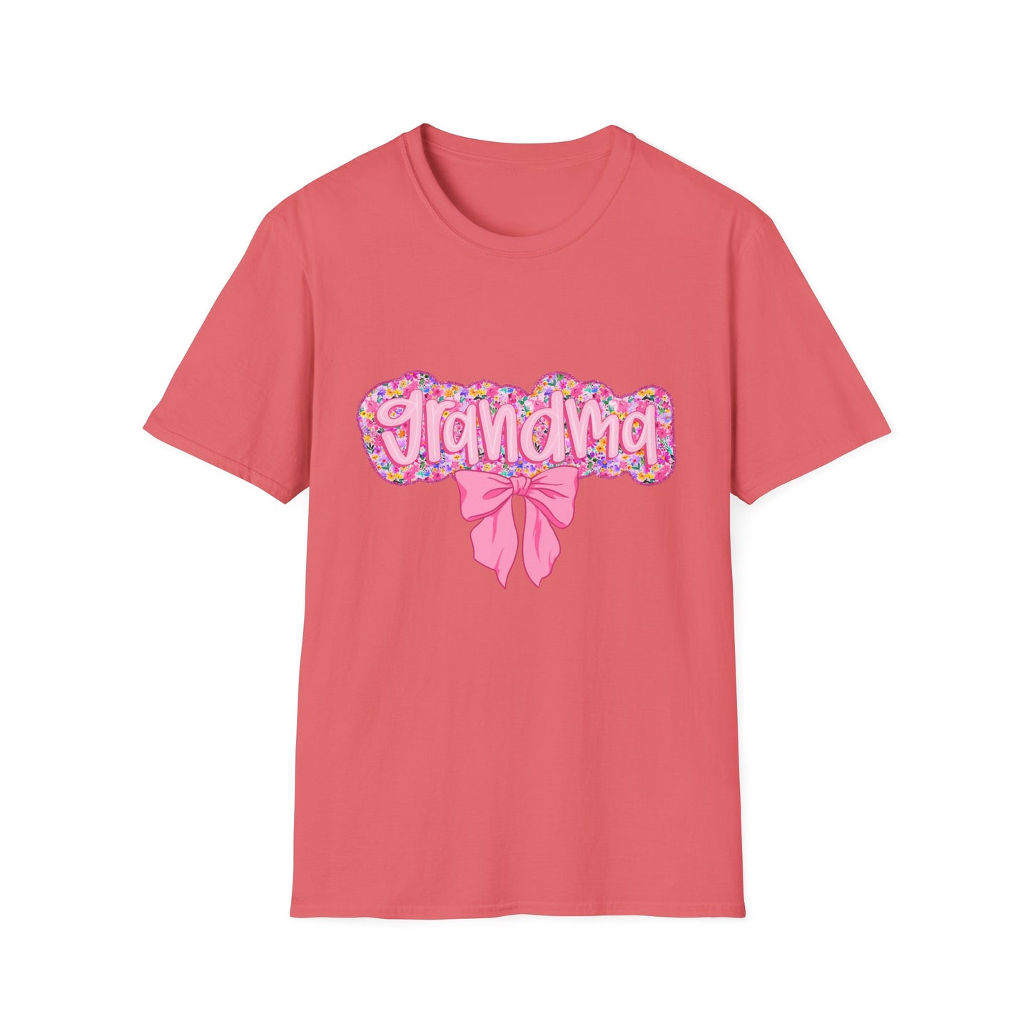 Grandma Floral Graphic T-Shirt | Gift for Grandma | Softstyle Tee for Family Celebrations, Mother's Day Gift, Casual Wear