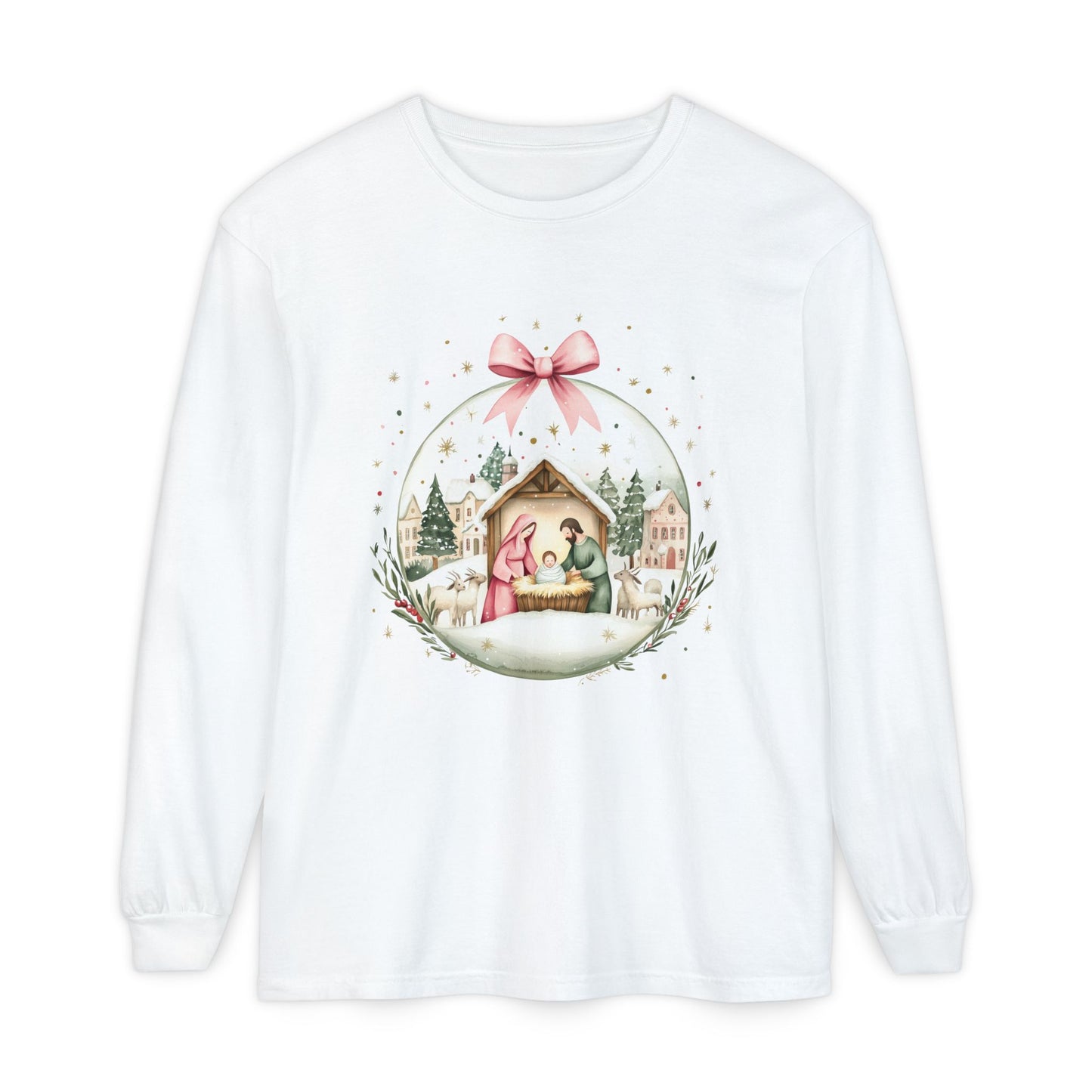 Manger Ornament Comfort Colors Long Sleeve