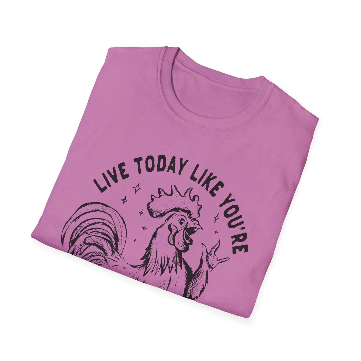 Funny Graphic T-Shirt, Live Today Like You're Getting Fried Tomorrow Tee, Gift for Chicken Lovers, Casual Wear, Humorous Shirt