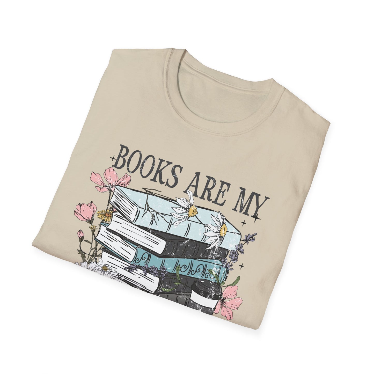 Books Are My Therapy Unisex Softstyle T-Shirt, Book Lover Gift, Reading Shirt, Literary Gift, Bookish Apparel, Cozy Outfit