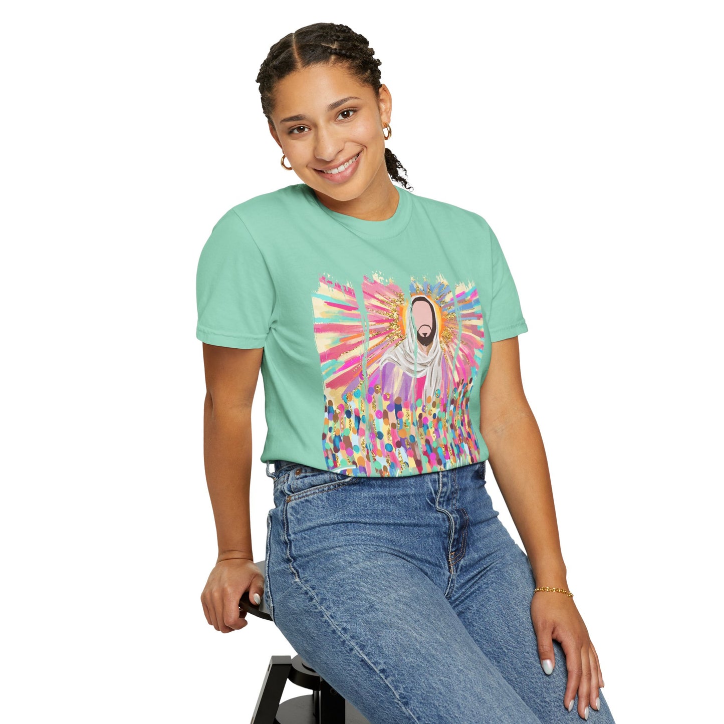 Vibrant Spiritual T-Shirt for Everyday Wear, Retro Art Tee, Casual Unisex Shirt, Gift for Festivals, Colorful Graphic Top