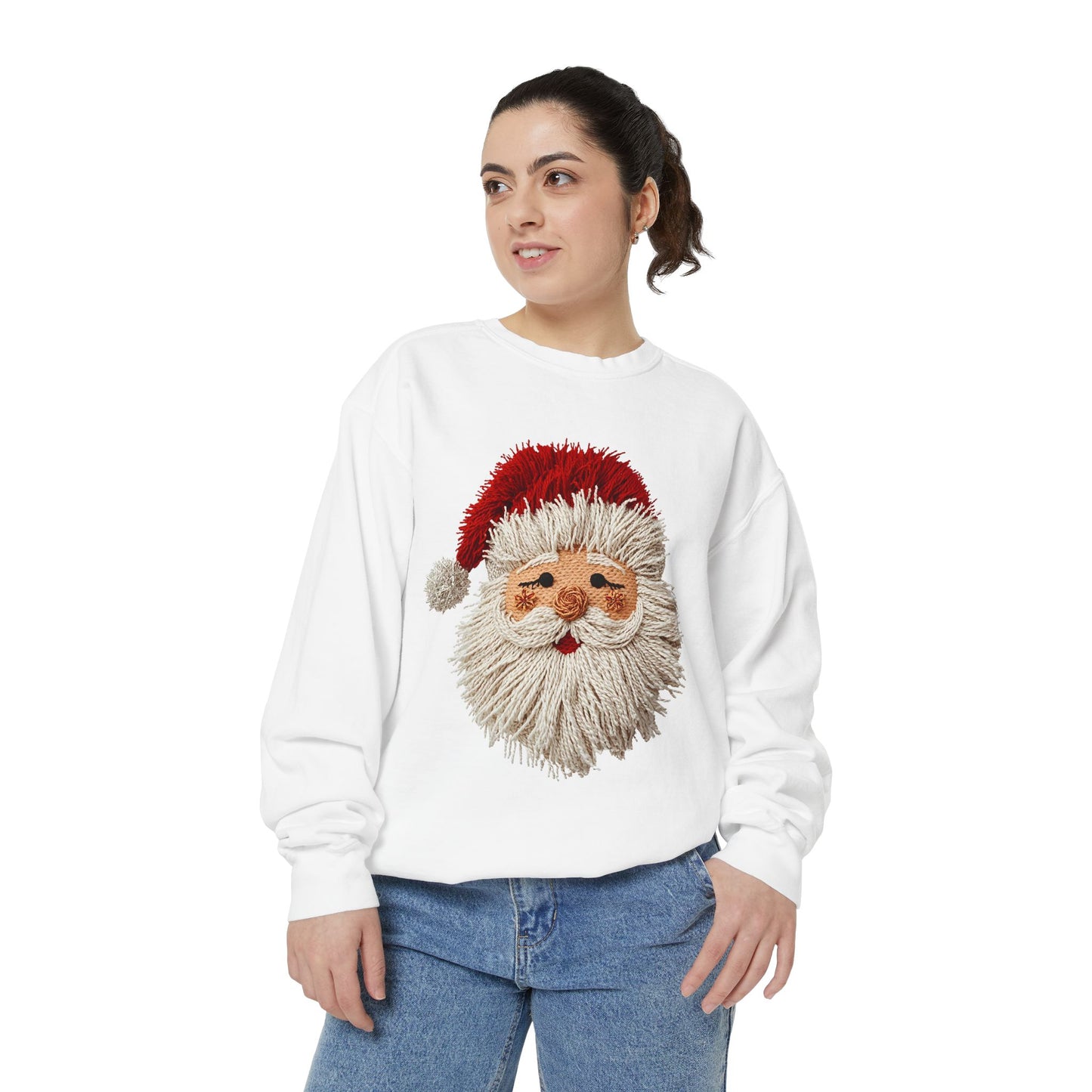 Santa Face Garment-Dyed Sweatshirt Comfort Colors