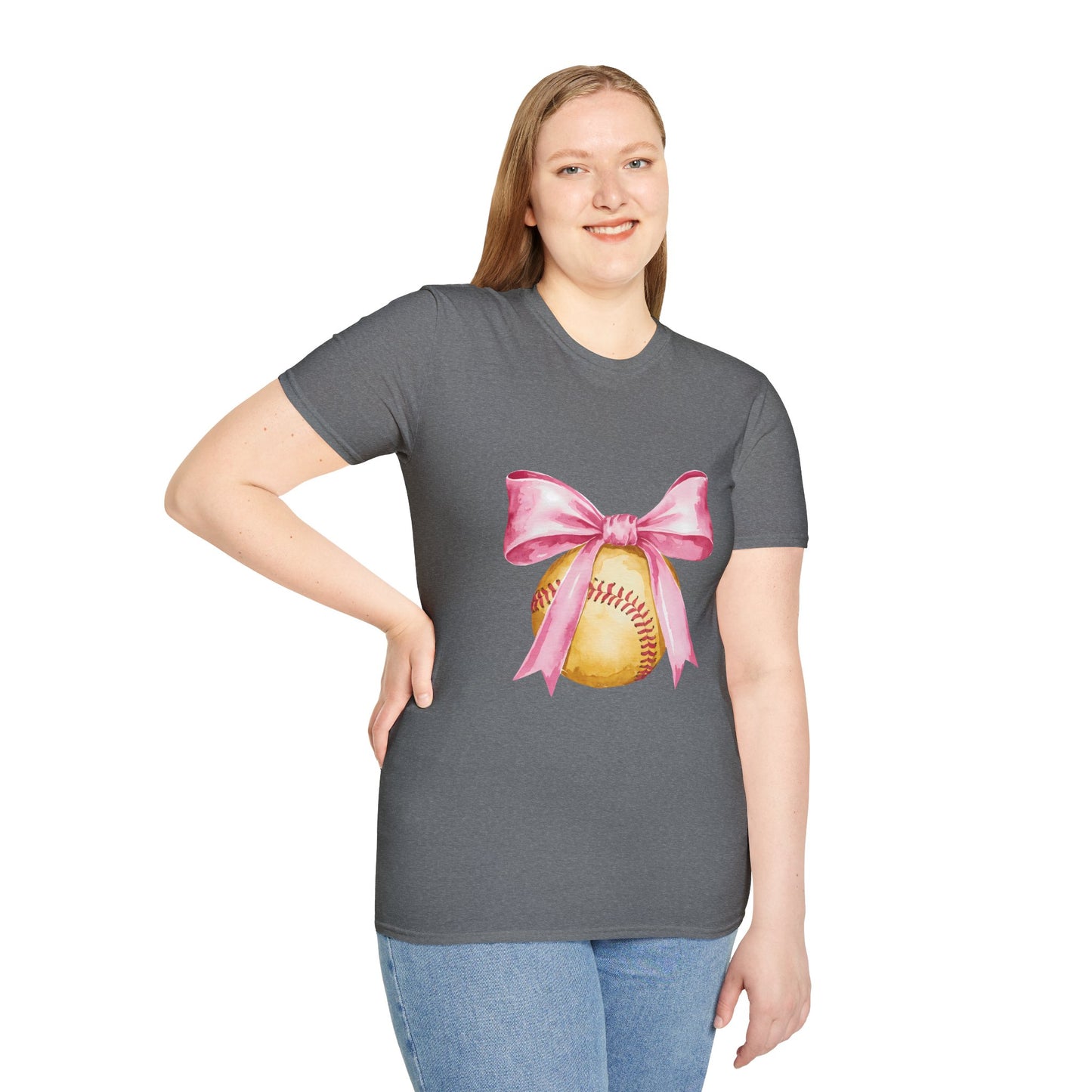 Pink Ribbon Baseball T-Shirt for Softball Lovers, Support Breast Cancer Awareness, Gift for Coaches and Players, Casual Wear