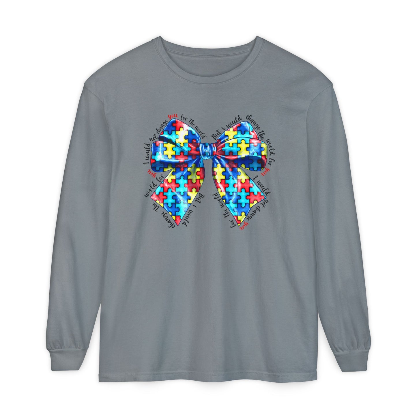 Autism Puzzle Bow Long Sleeve T-Shirt