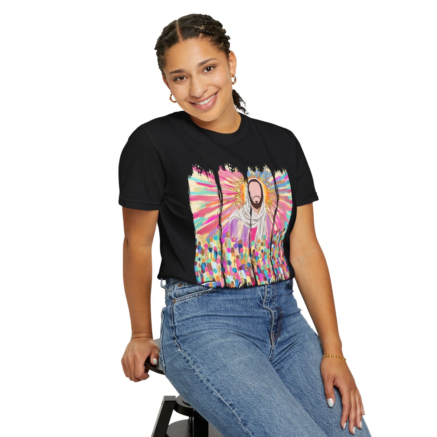 Vibrant Spiritual T-Shirt for Everyday Wear, Retro Art Tee, Casual Unisex Shirt, Gift for Festivals, Colorful Graphic Top