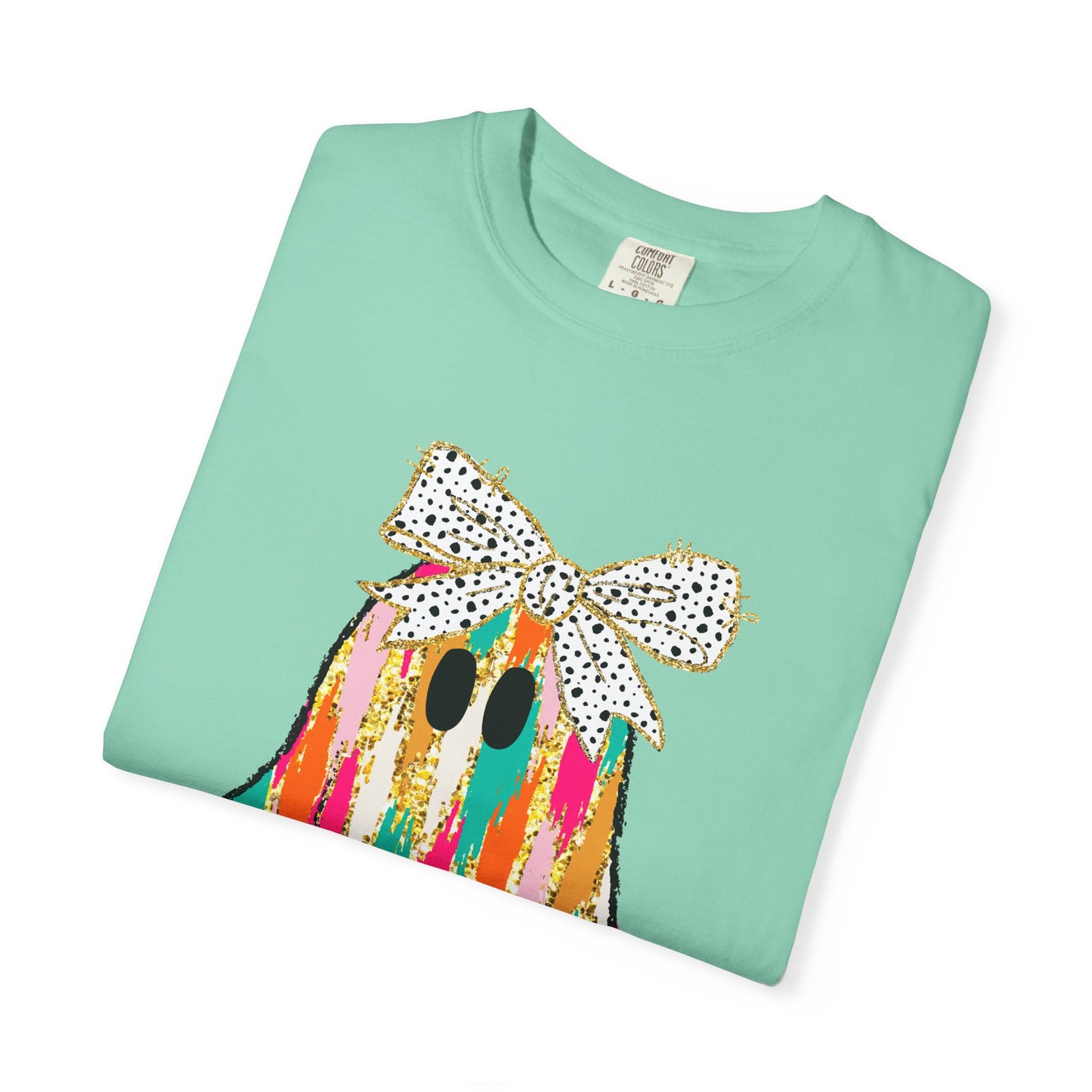 Colorful Ghost Graphic T-Shirt, Fun Unisex Tee, Halloween Shirt, Gift for Kids, Casual Wear, Festival Clothing
