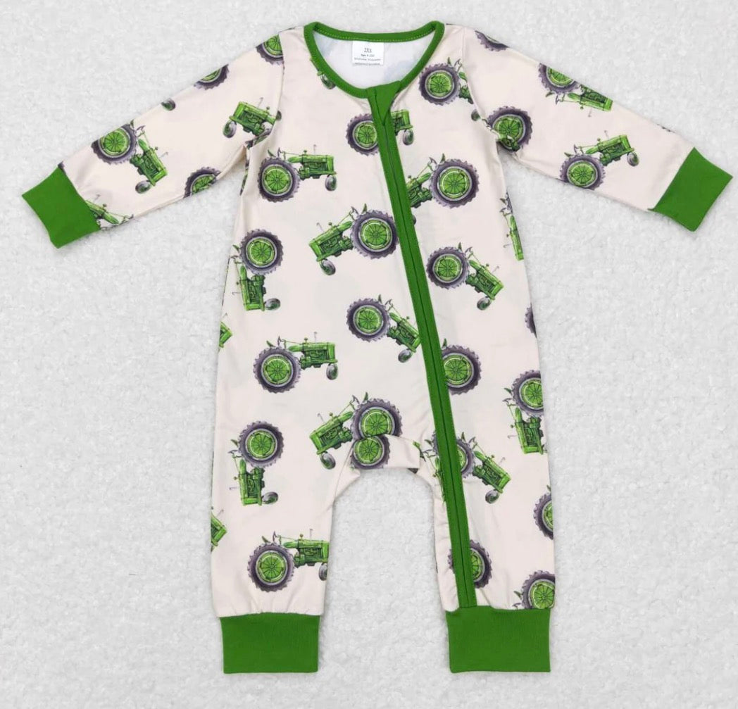 Boys Bamboo Tractor Romper