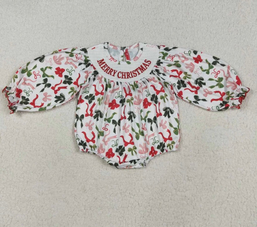 Merry Christmas Smocked Romper