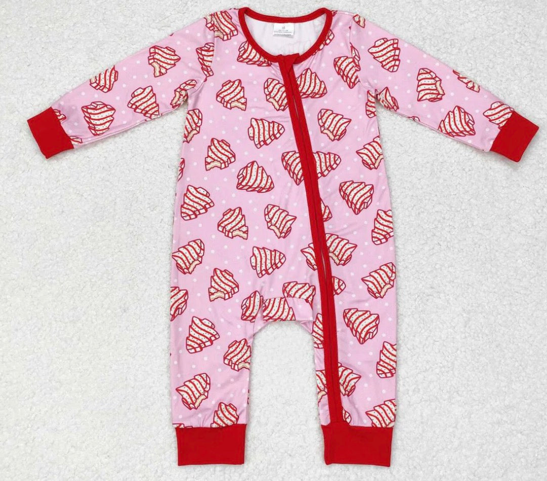 Girls Christmas Tree Bamboo Romper