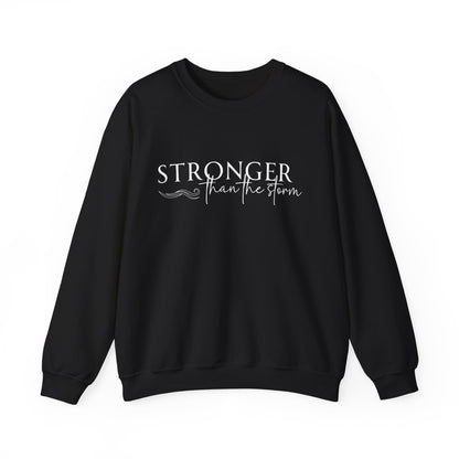 Empowering Crewneck Sweatshirt - "Stronger Than the Storm" - Cozy Gift for Resilience, Fitness, Motivation