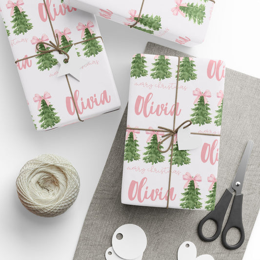 Pretty in Pink Christmas Wrapping Paper