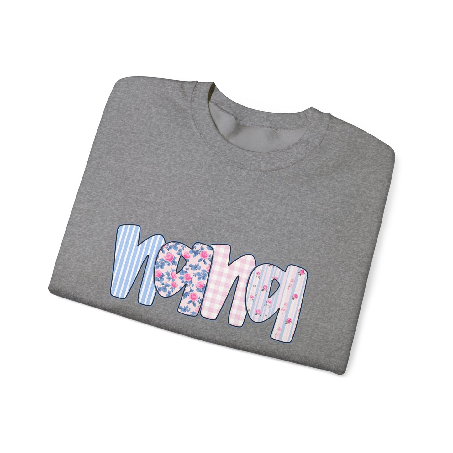 Nana Pink & Blue Floral Crew Neck
