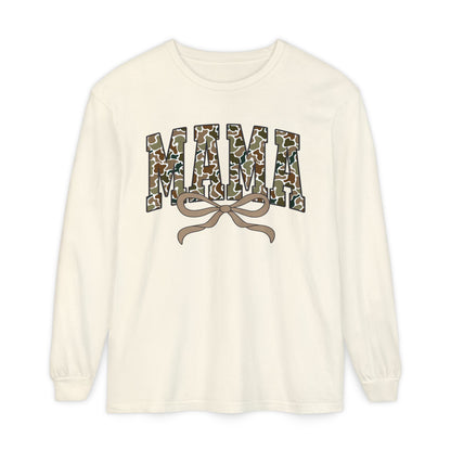 Mama Camo Long Sleeve Tee, Comfortable Unisex T-Shirt for Moms, Perfect Gift for Mother's Day, Casual Wear, Family Outings, Everyday Style