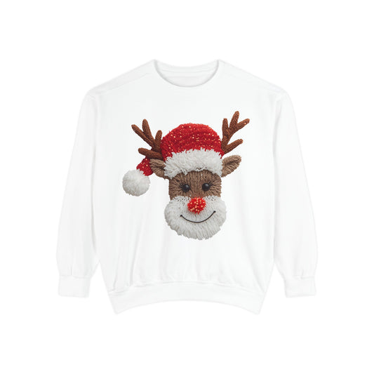 Festive Reindeer Sweatshirt Comfort Colors