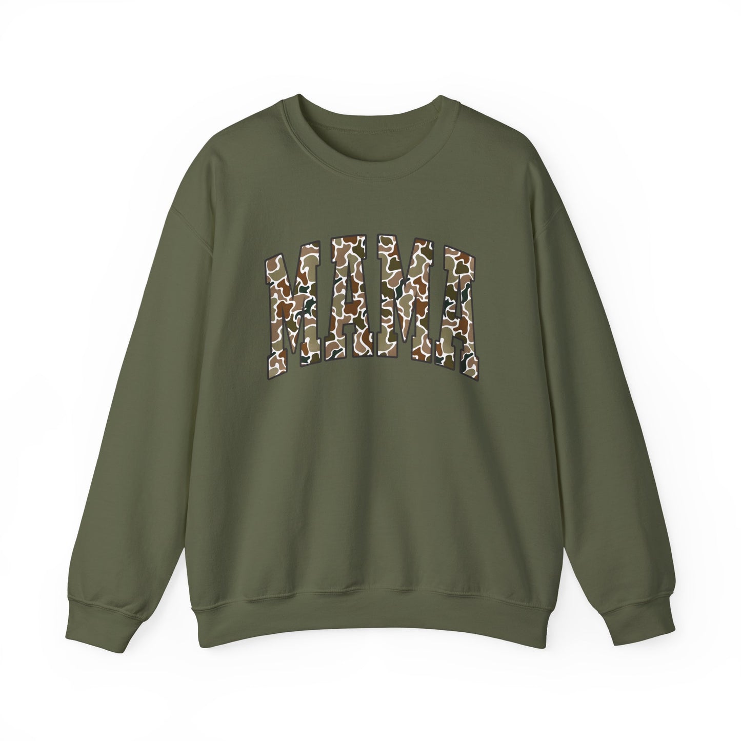 Mama Camouflage Crewneck Sweatshirt | Perfect Gift for Moms, Casual Wear, Comfortable Layering, Mother’s Day, Birthday