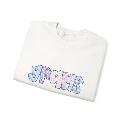 Grams Pink & Blue Floral Crewneck