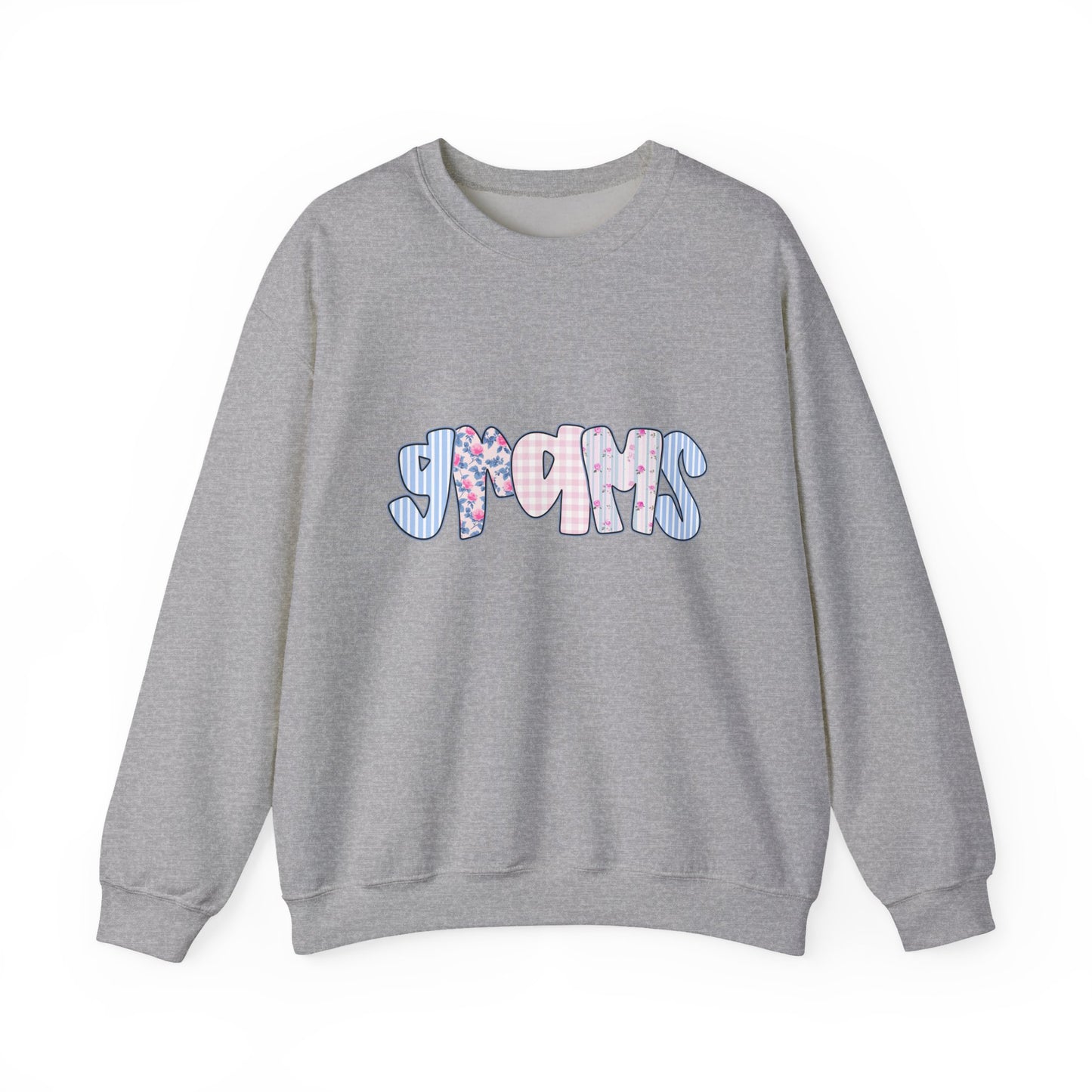 Grams Pink & Blue Floral Crewneck