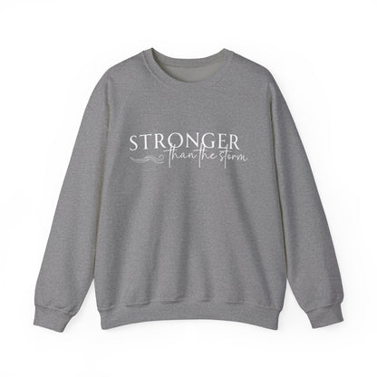 Empowering Crewneck Sweatshirt - "Stronger Than the Storm" - Cozy Gift for Resilience, Fitness, Motivation