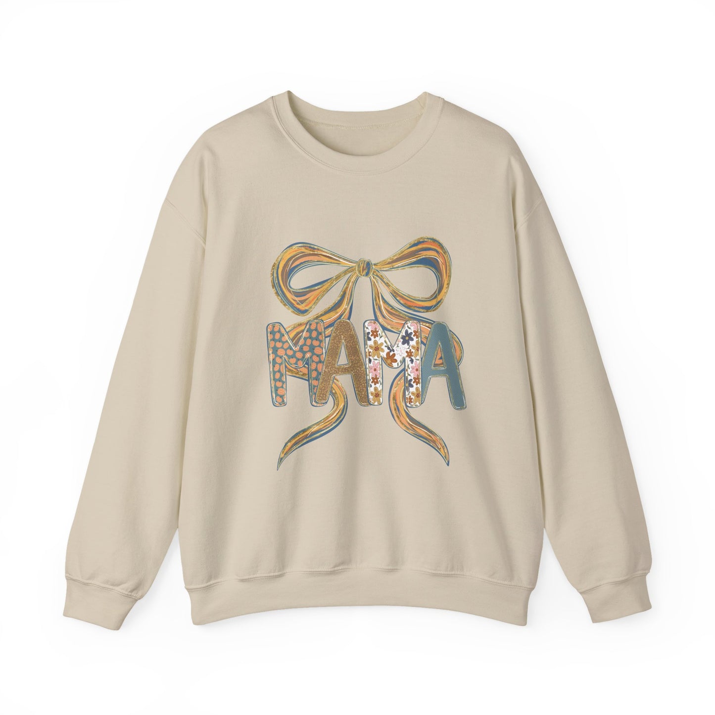 Floral Bow Mama Sweatshirt - Cozy Gift for Moms, Spring Fashion, Mother's Day, Birthday Present, Everyday Wear