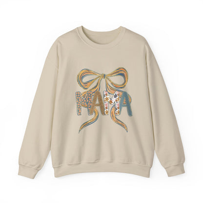 Floral Bow Mama Sweatshirt - Cozy Gift for Moms, Spring Fashion, Mother's Day, Birthday Present, Everyday Wear