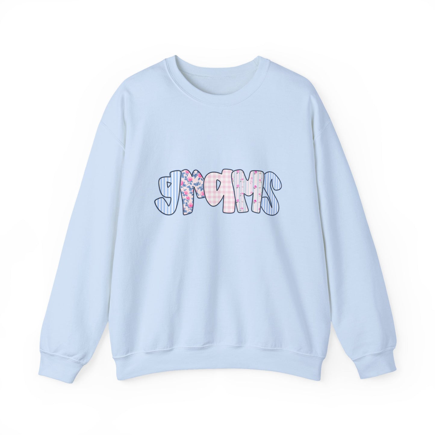 Grams Pink & Blue Floral Crewneck