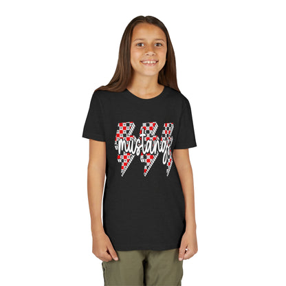 Youth Short Sleeve Tee with Mustangs Design – Perfect for Sports Fans, Team Spirit, Gifts, Birthdays, Back to School