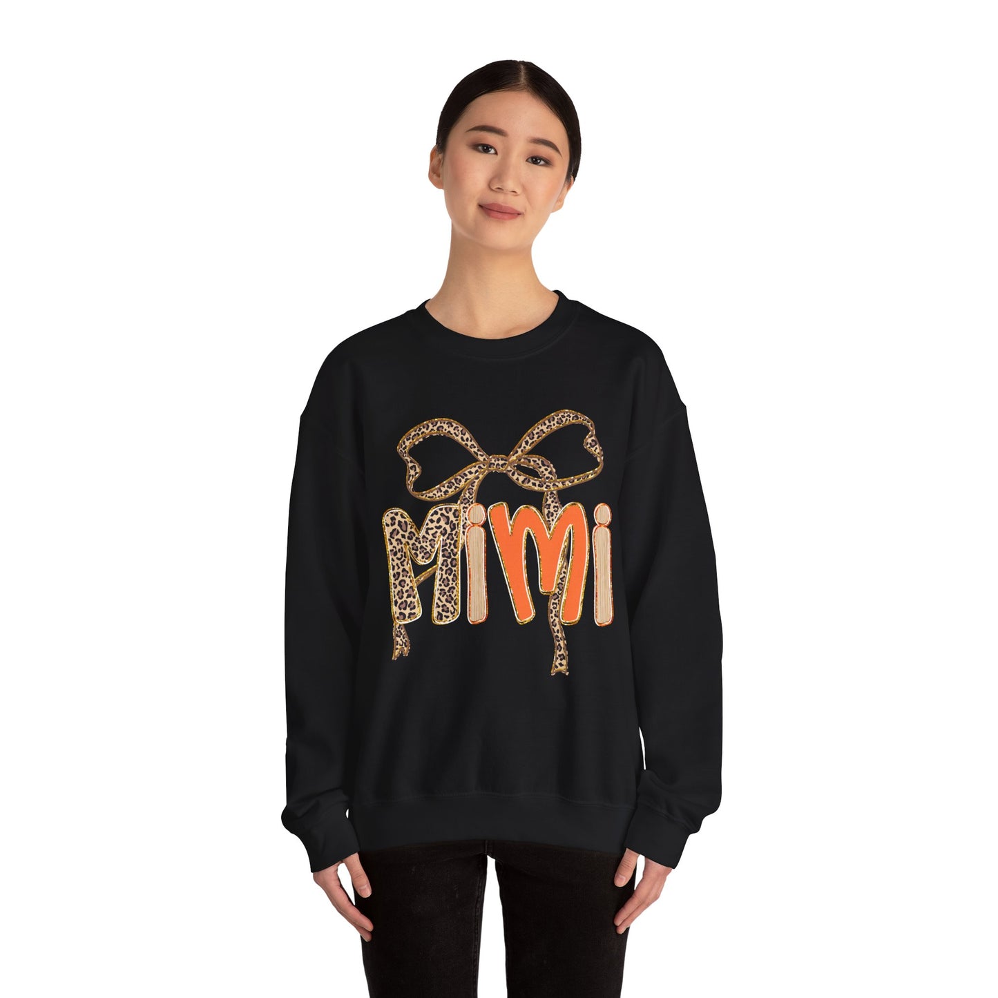 Mimi Leopard Print Sweatshirt, Cozy Crewneck for Grandmothers, Personalized Gift, Comfortable Casual Wear, Birthday Gift, Family Gatherings