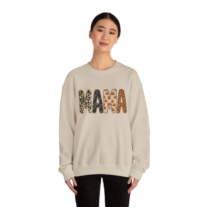 Mama Leopard Print Crewneck Sweatshirt, Gift for Moms, Cozy Casual Wear, Mother's Day Sweatshirt, Stylish Parenthood Apparel
