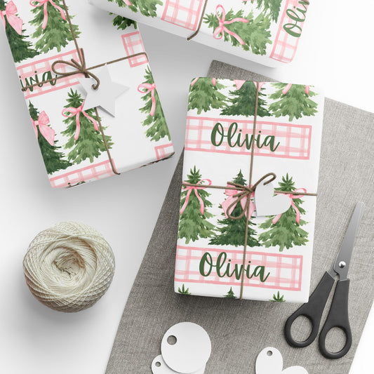 Girls Christmas Tree Wrapping Paper